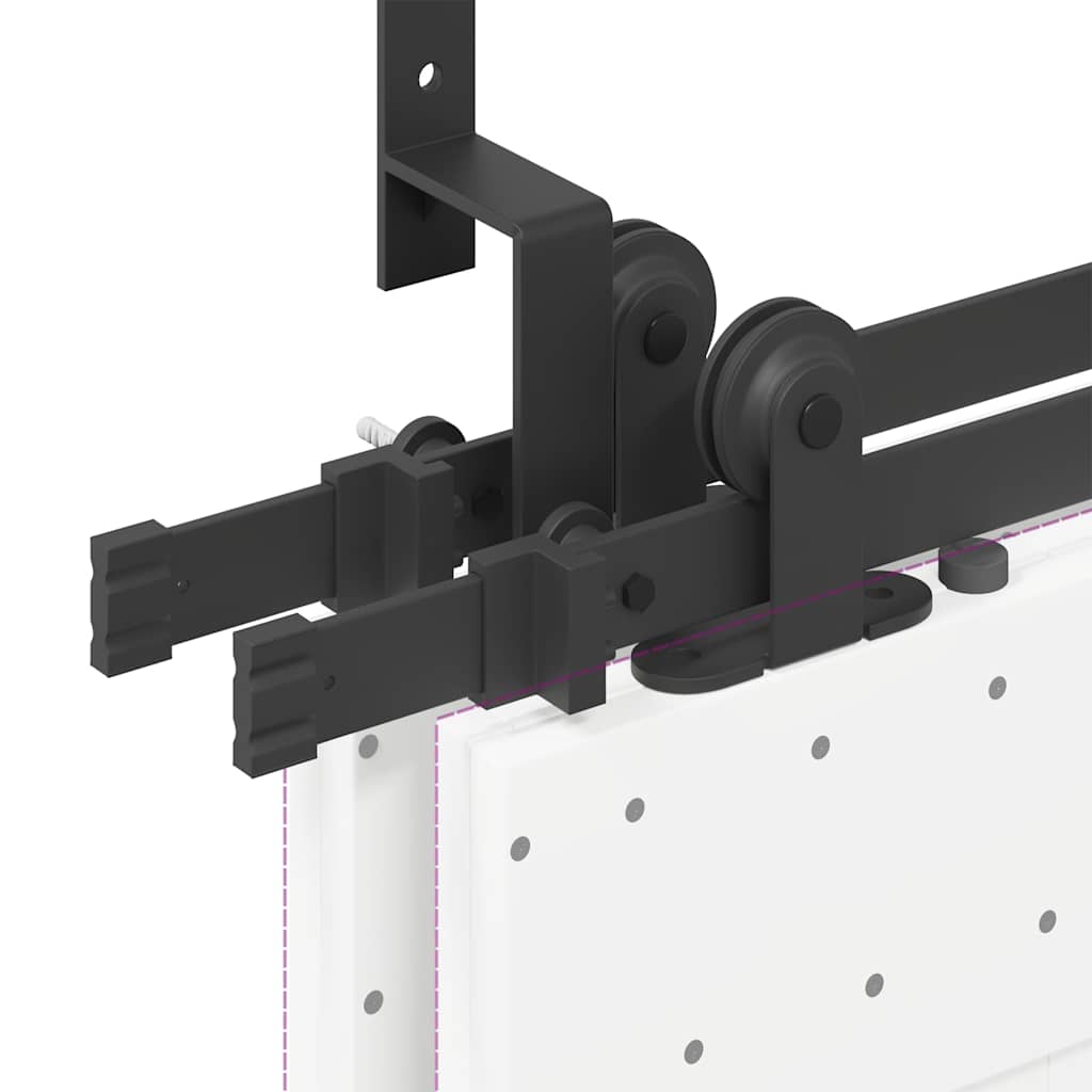 Schiebetürbeschlag-Set 305 Cm Stahl Schwarz