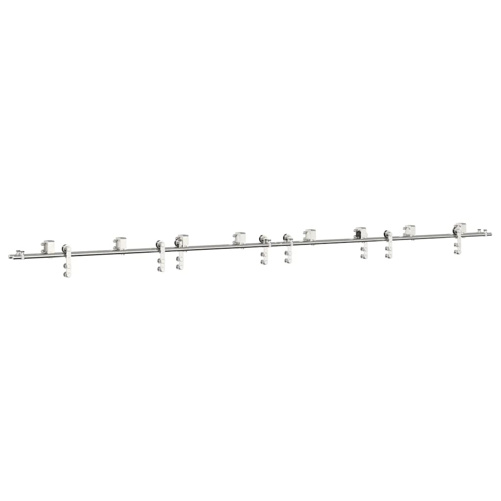 Schiebetür-Beschlagsatz 400 Cm Edelstahl Silbern