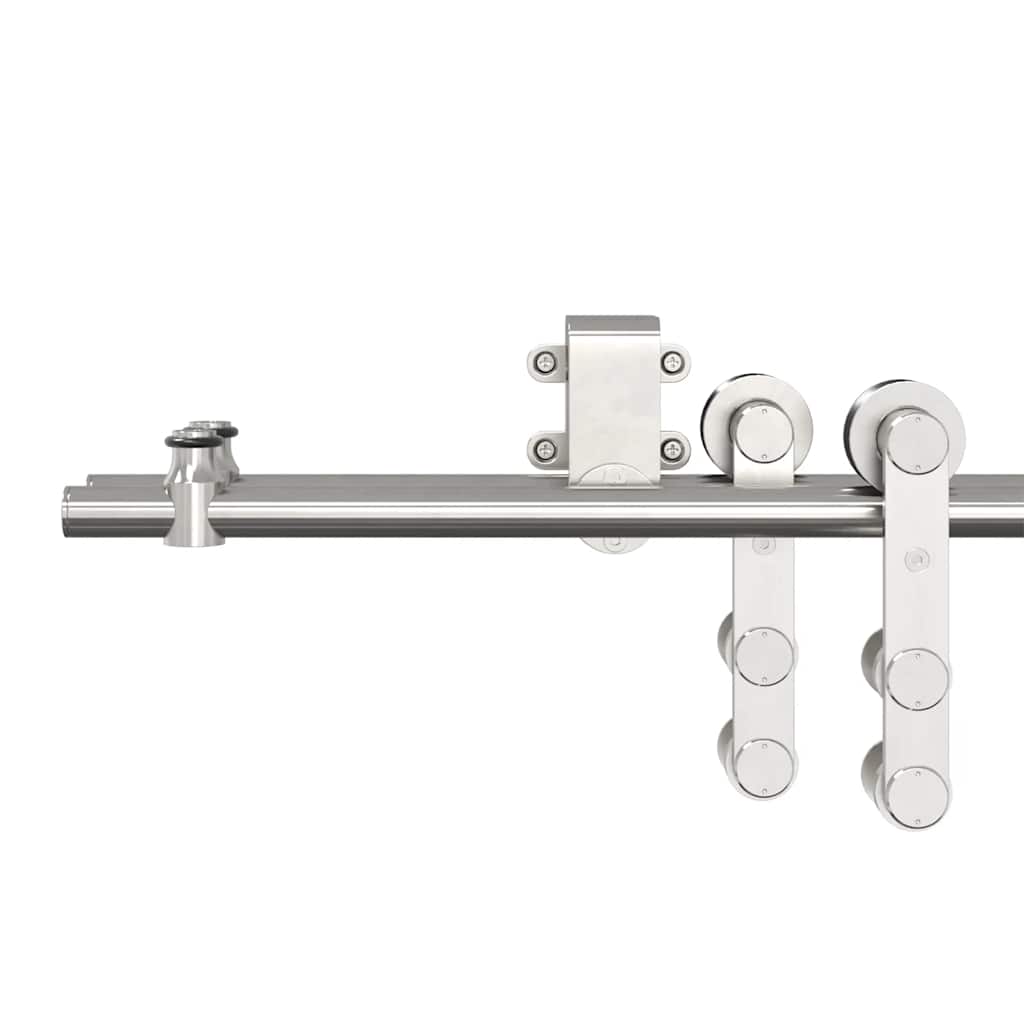 Schiebetür-Beschlagsatz 400 Cm Edelstahl Silbern