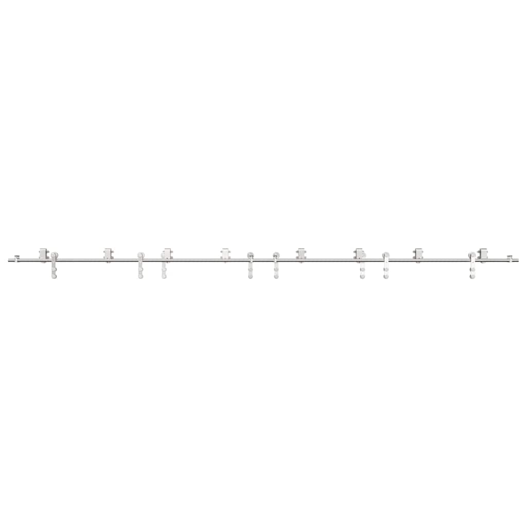 Schiebetür-Beschlagsatz 400 Cm Edelstahl Silbern