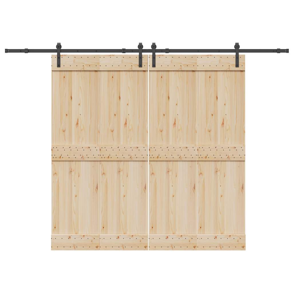 Schiebetürbeschlag-Set 427 Cm Stahl Schwarz