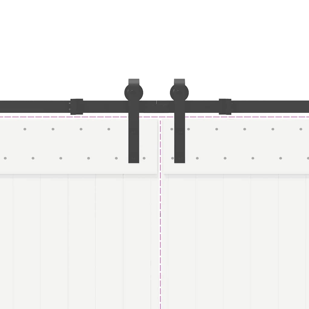 Schiebetürbeschlag-Set 427 Cm Stahl Schwarz