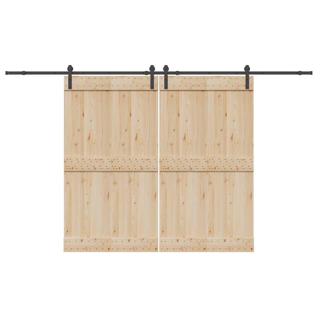 Schiebetürbeschlag-Set 305 Cm Stahl Schwarz