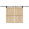 Schiebetürbeschlag-Set 305 Cm Stahl Schwarz