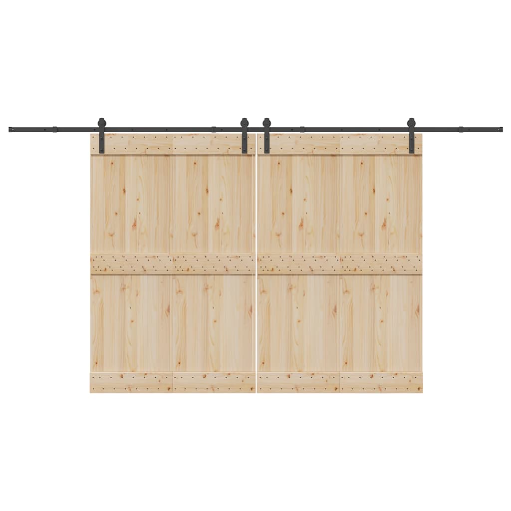 Schiebetürbeschlag-Set 305 Cm Stahl Schwarz