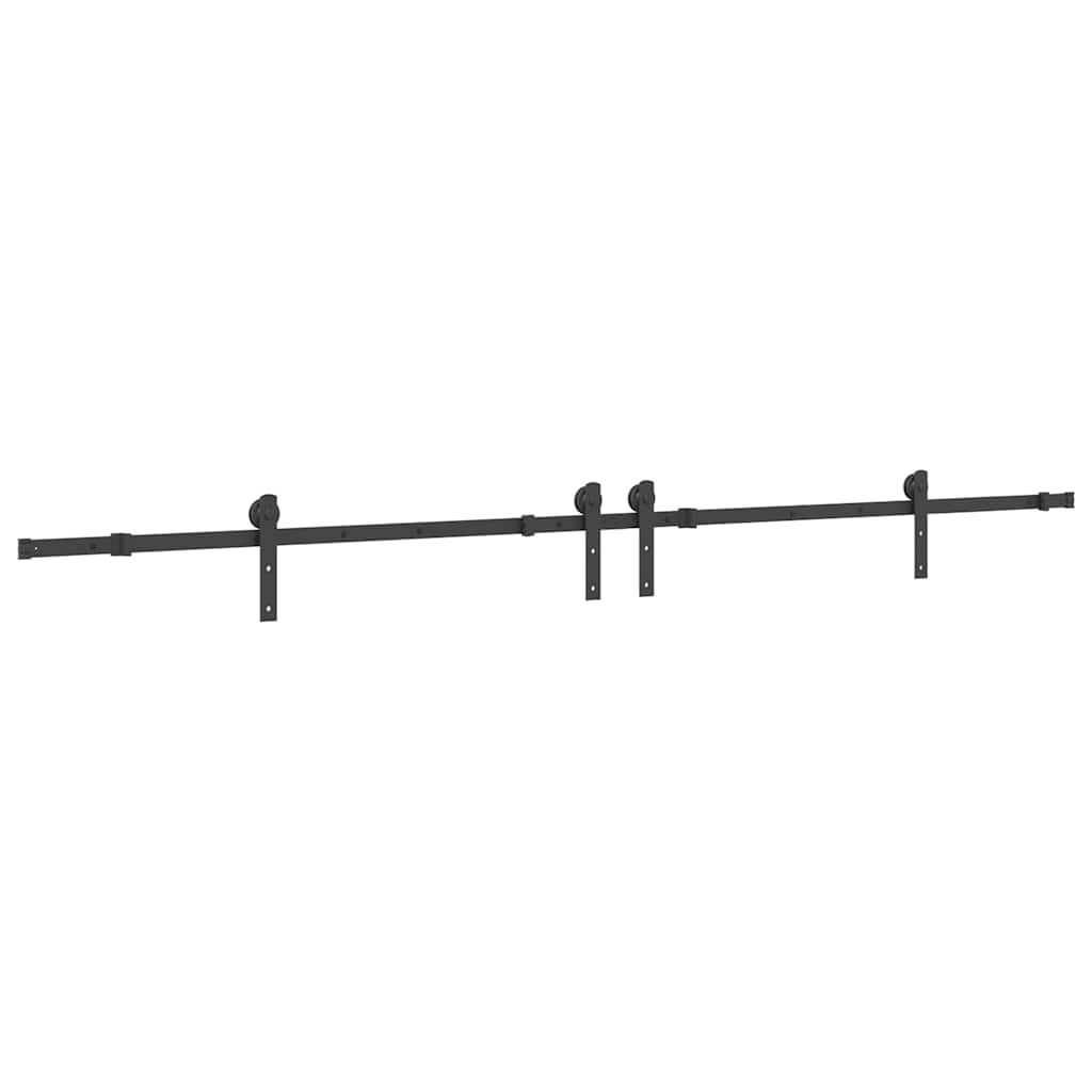 Schiebetürbeschlag-Set 305 Cm Stahl Schwarz