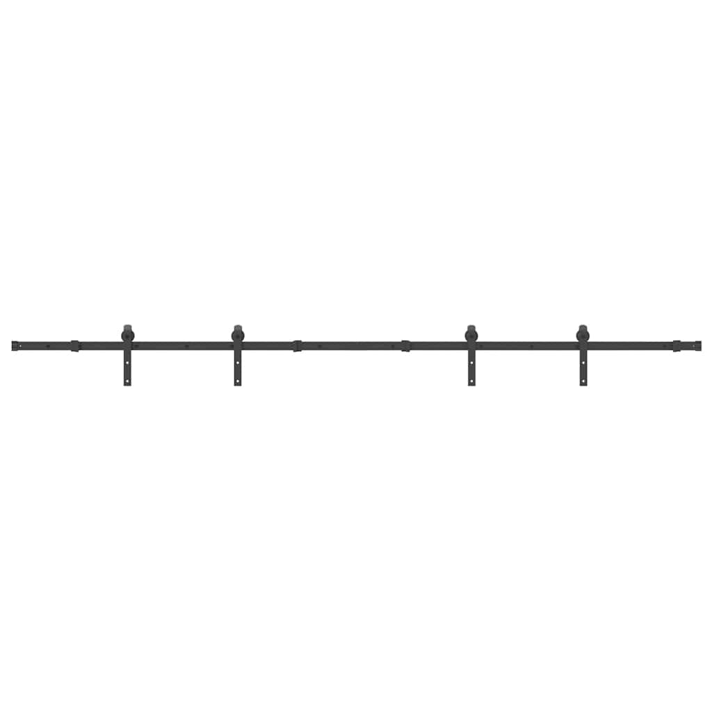Schiebetürbeschlag-Set 305 Cm Stahl Schwarz