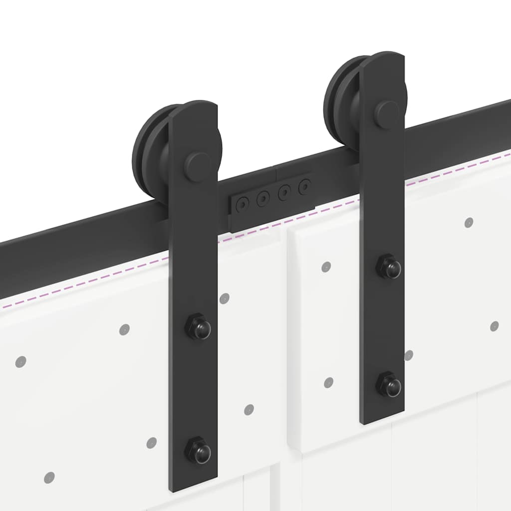 Schiebetürbeschlag-Set 305 Cm Stahl Schwarz