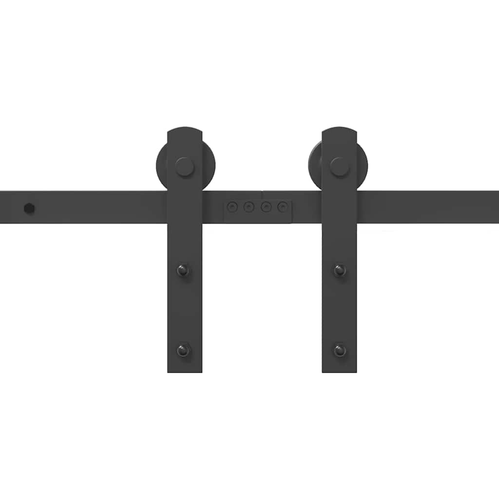 Schiebetürbeschlag-Set 305 Cm Stahl Schwarz