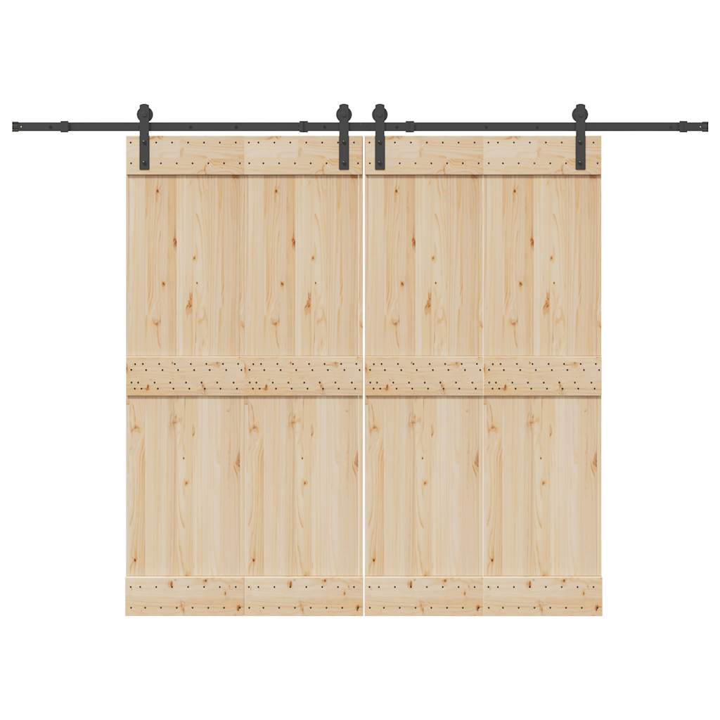 Schiebetürbeschlag-Set 305 Cm Stahl Schwarz