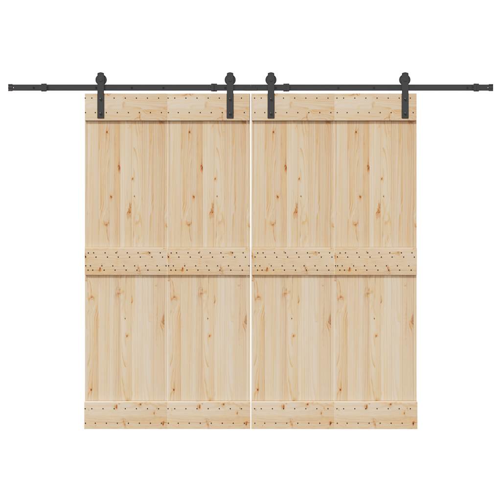 Schiebetürbeschlag-Set 305 Cm Stahl Schwarz