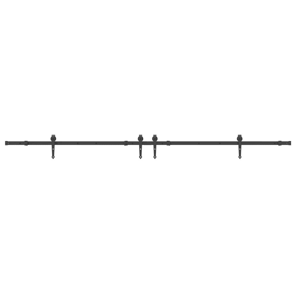 Schiebetürbeschlag-Set 305 Cm Stahl Schwarz