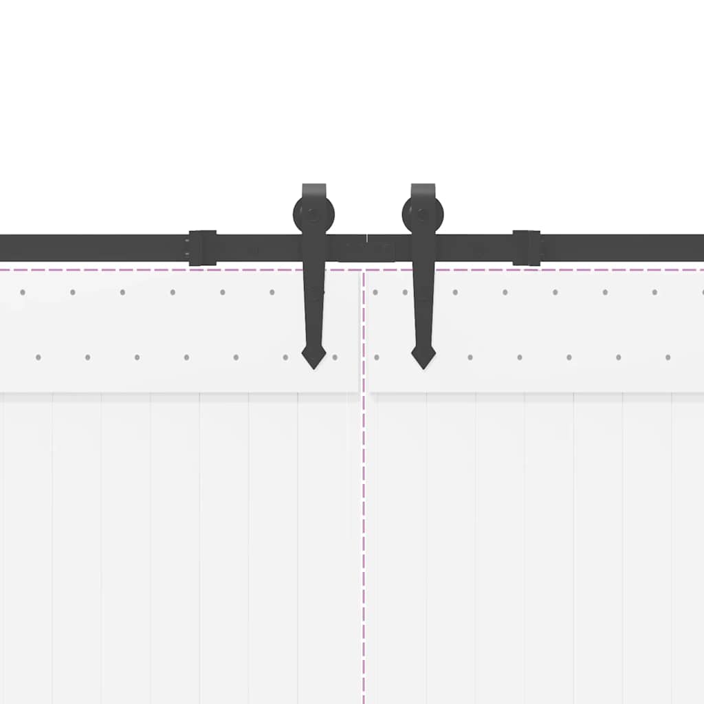 Schiebetürbeschlag-Set 305 Cm Stahl Schwarz