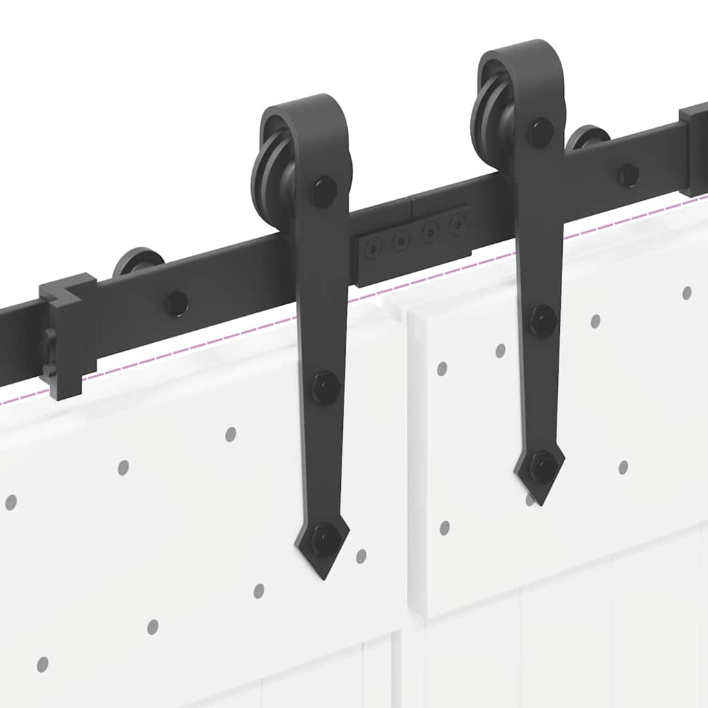 Schiebetürbeschlag-Set 305 Cm Stahl Schwarz