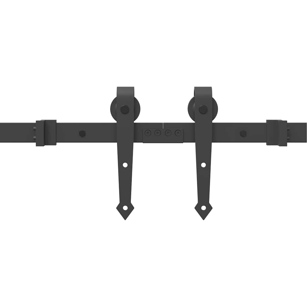 Schiebetürbeschlag-Set 305 Cm Stahl Schwarz