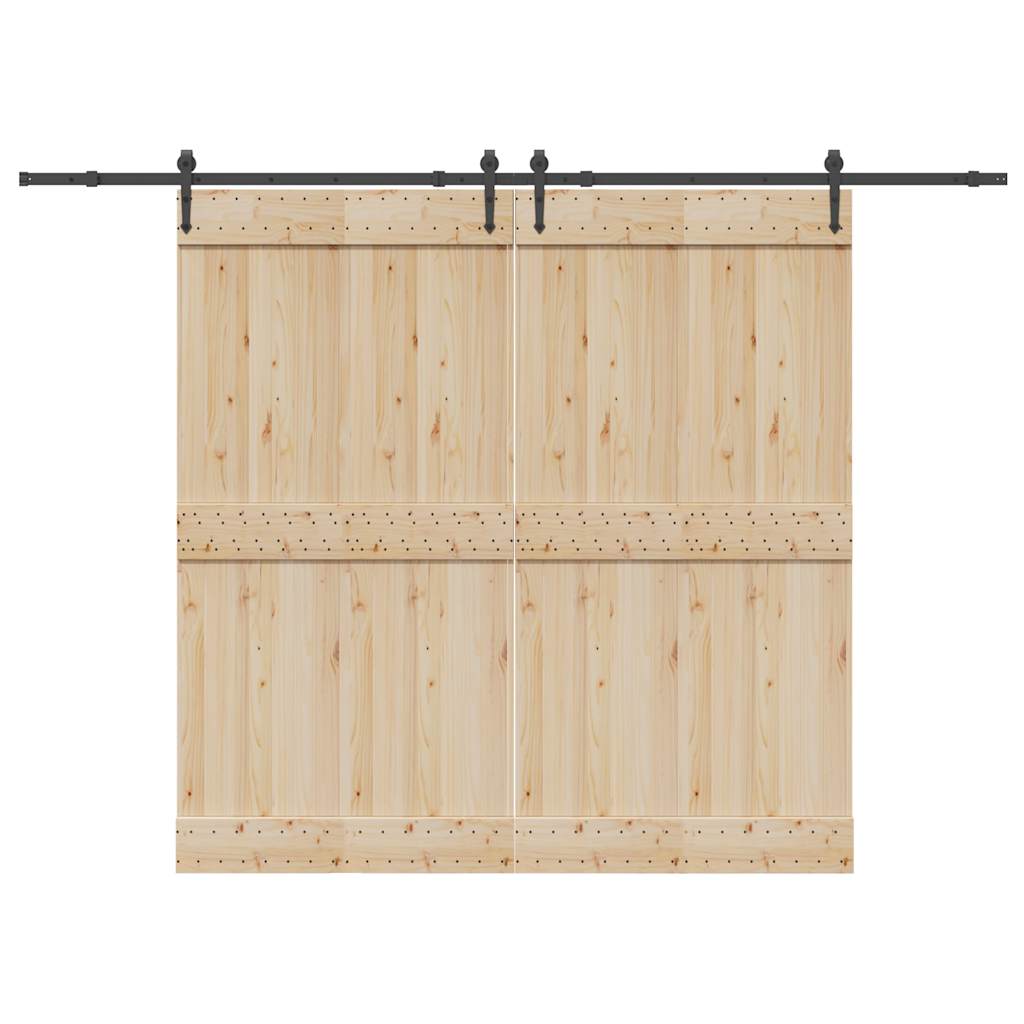 Schiebetürbeschlag-Set 305 Cm Stahl Schwarz