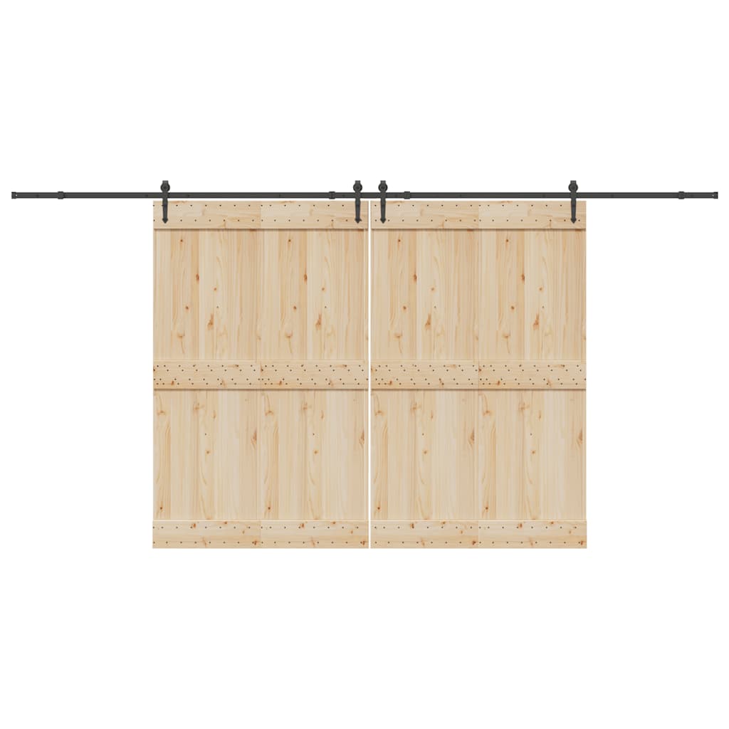 Schiebetürbeschlag-Set 305 Cm Stahl Schwarz