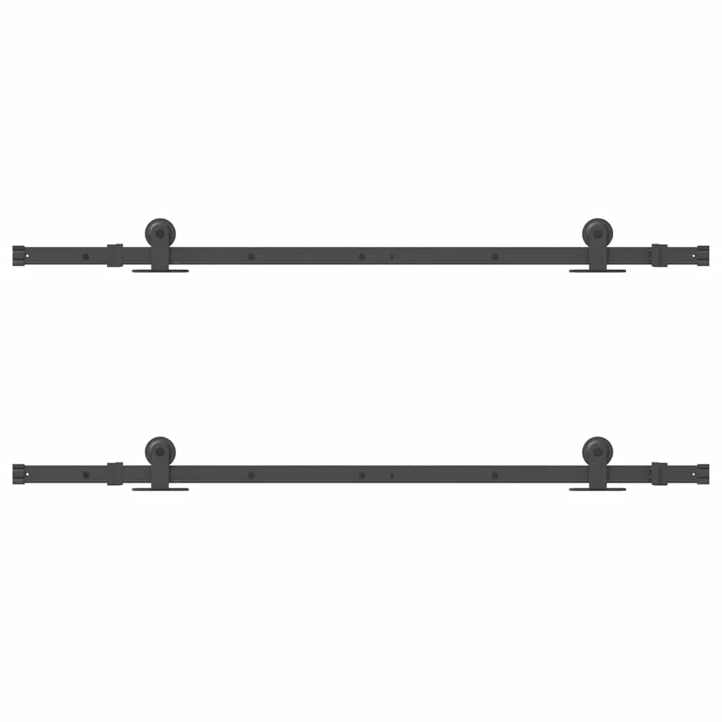 Schiebetürbeschlag-Set 305 Cm Stahl Schwarz