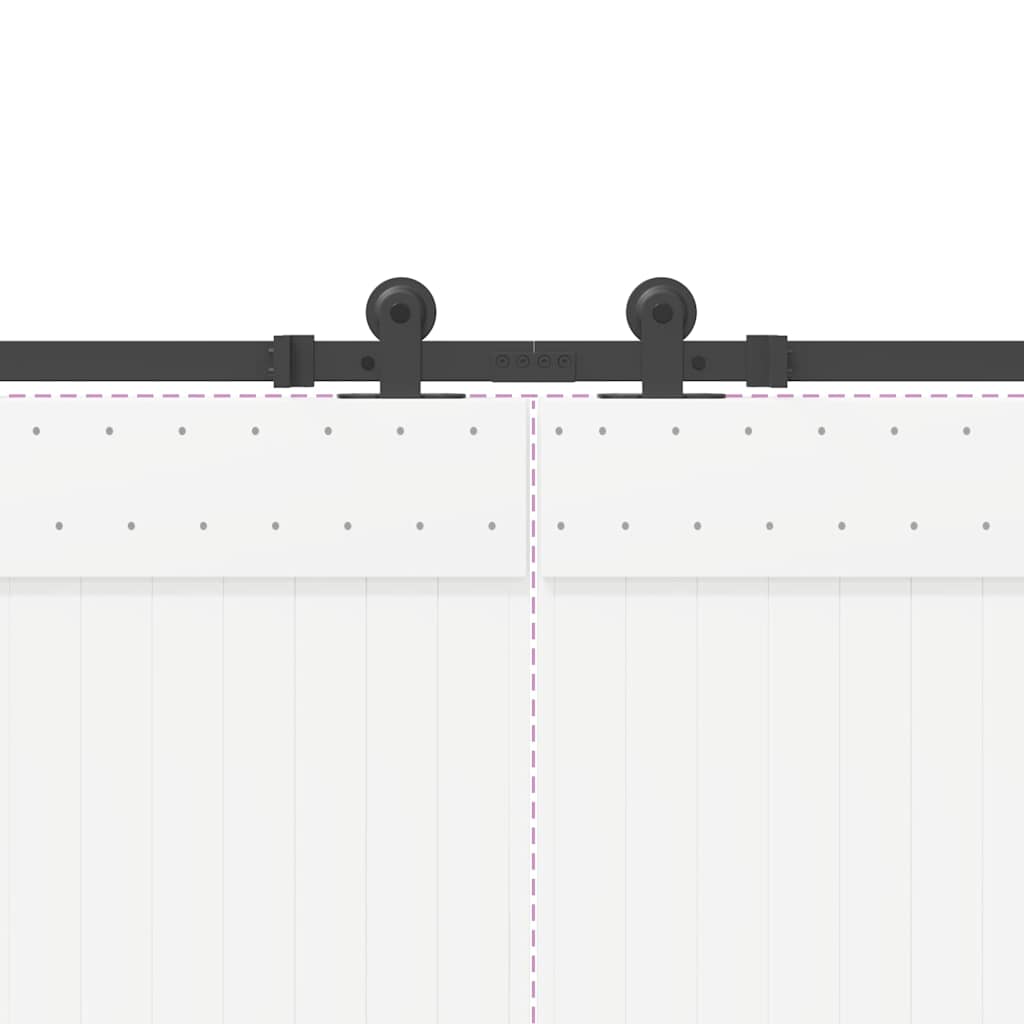 Schiebetürbeschlag-Set 305 Cm Stahl Schwarz