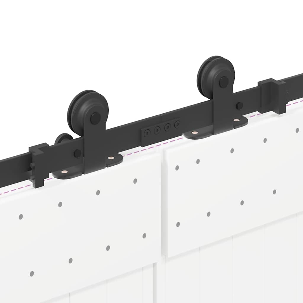 Schiebetürbeschlag-Set 305 Cm Stahl Schwarz