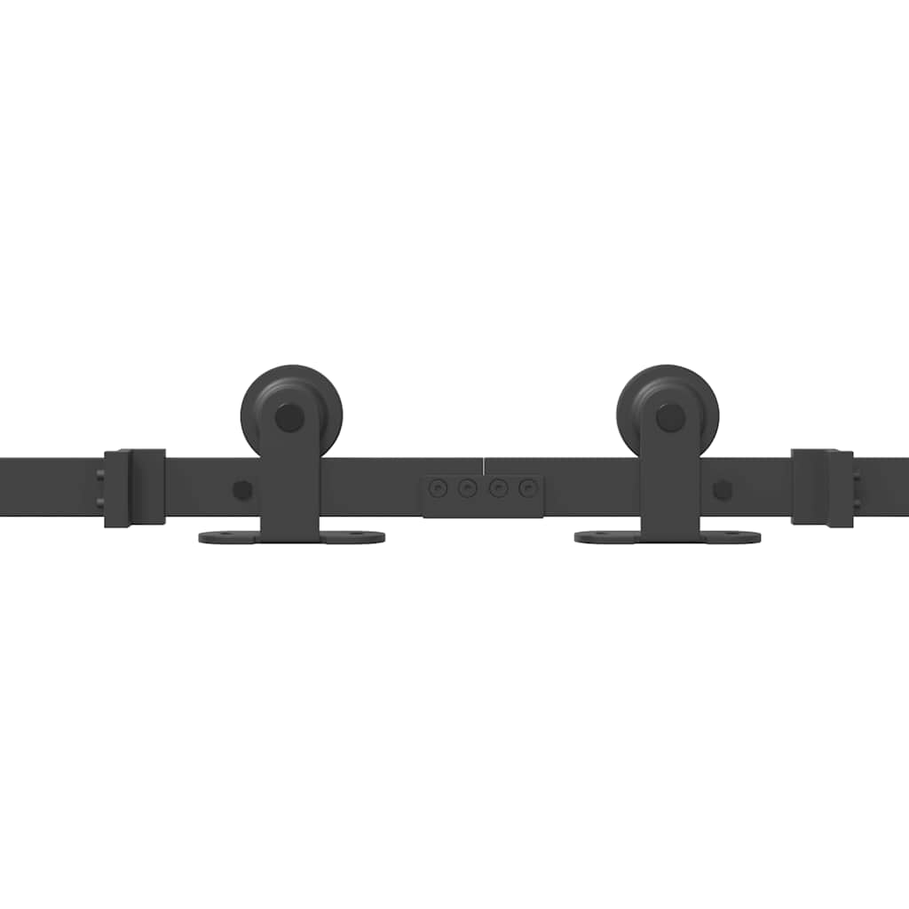 Schiebetürbeschlag-Set 305 Cm Stahl Schwarz