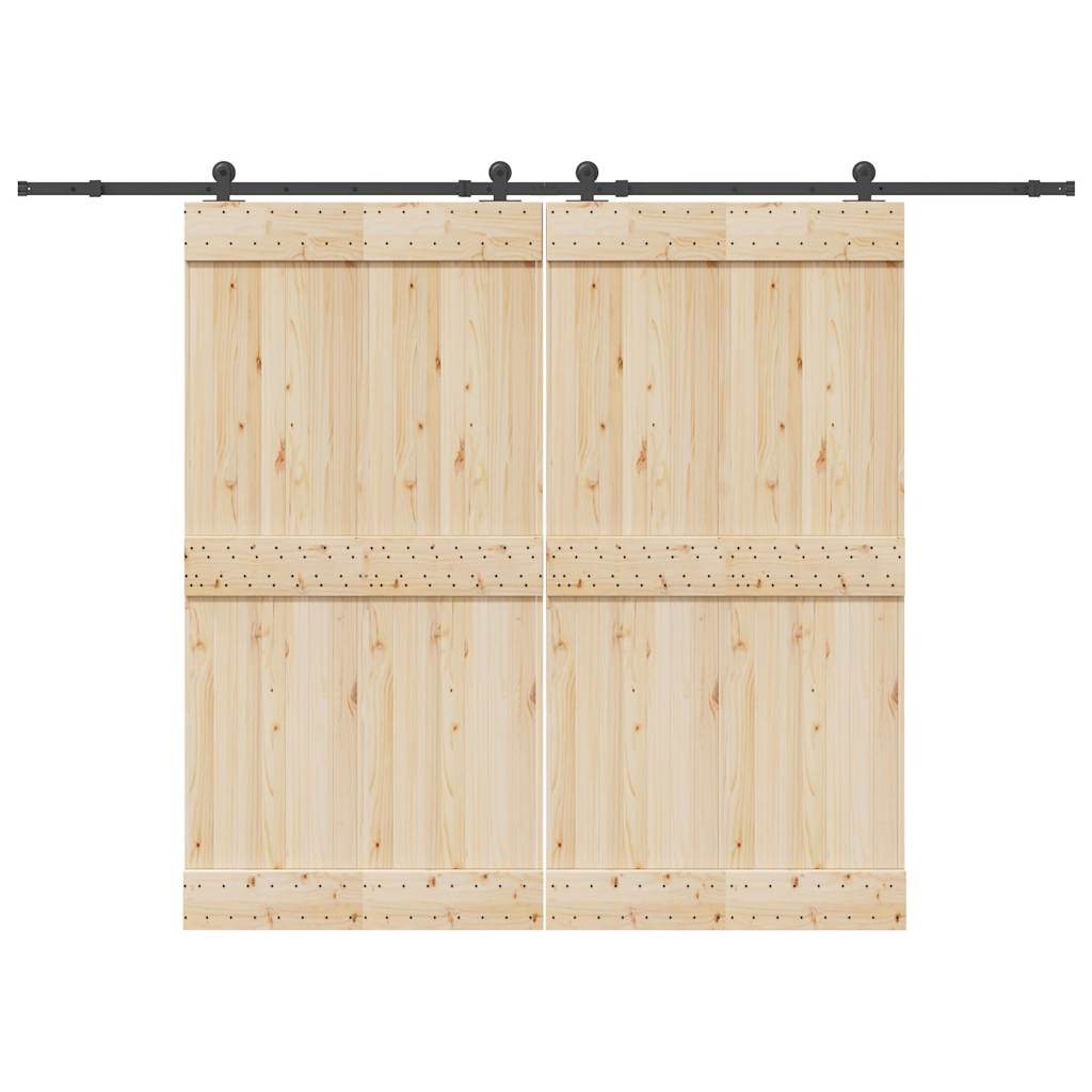 Schiebetürbeschlag-Set 305 Cm Stahl Schwarz