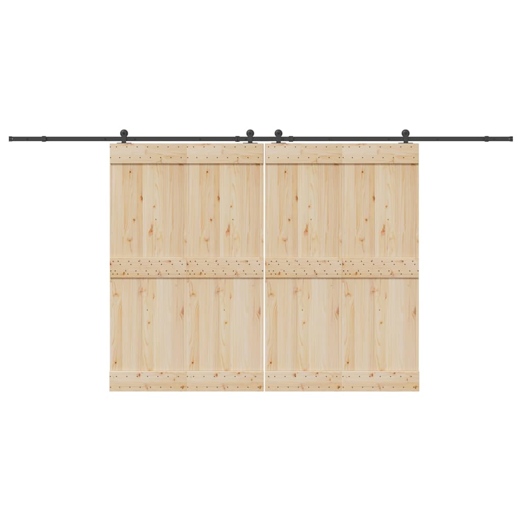 Schiebetürbeschlag-Set 305 Cm Stahl Schwarz