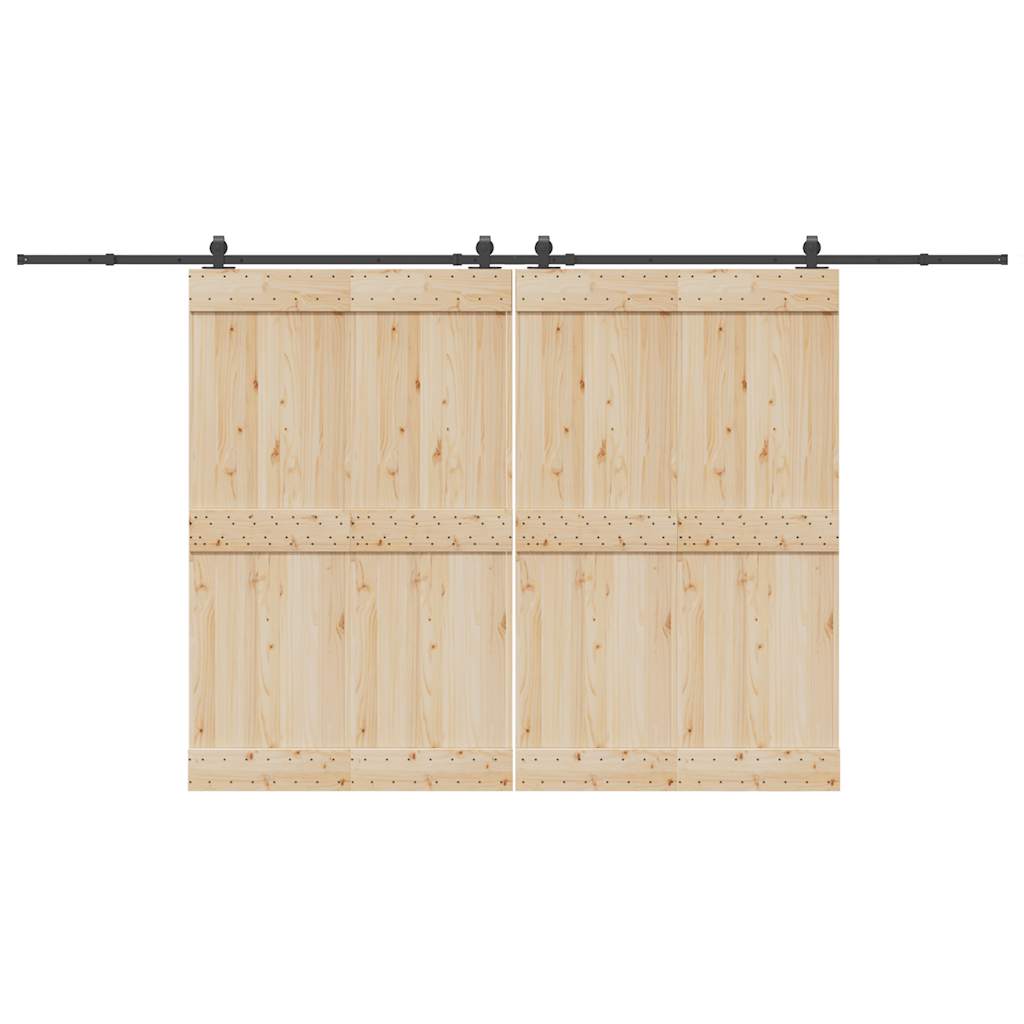 Schiebetürbeschlag-Set 366 Cm Stahl Schwarz