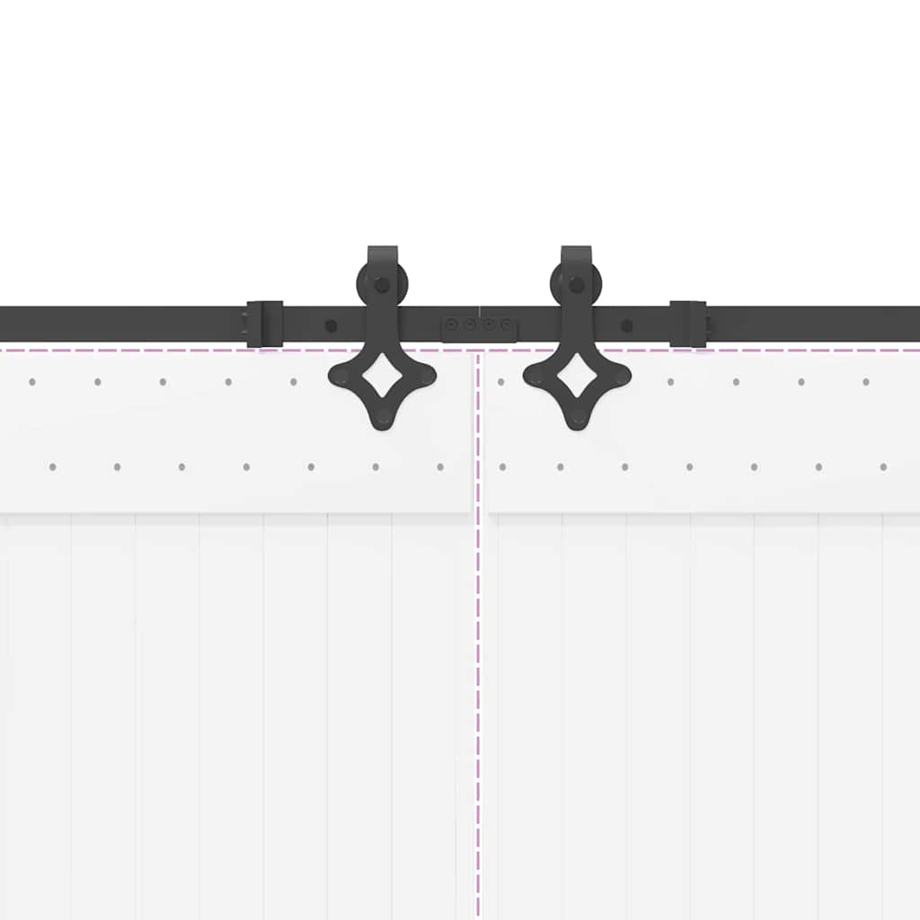 Schiebetürbeschlag-Set 305 Cm Stahl Schwarz