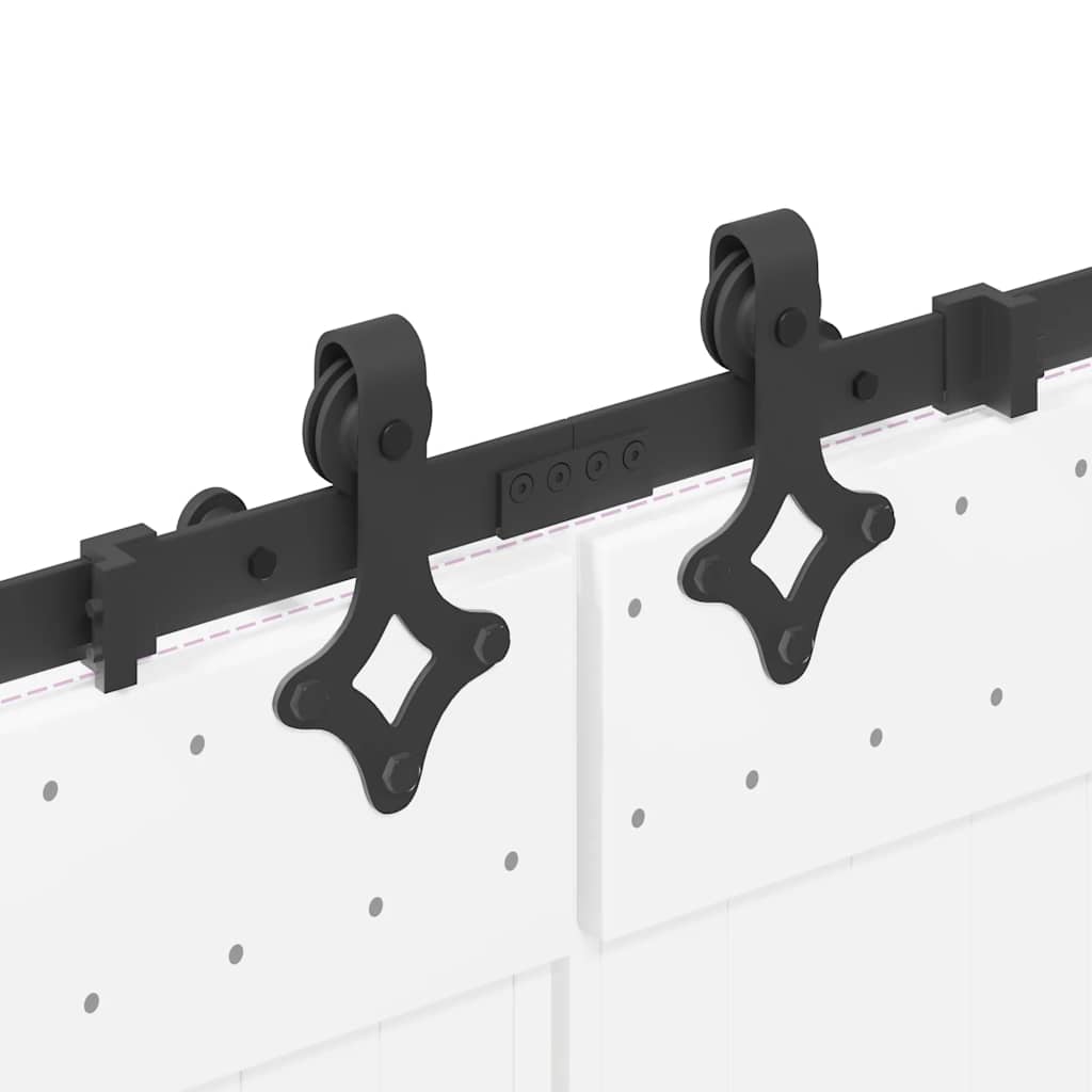 Schiebetürbeschlag-Set 305 Cm Stahl Schwarz