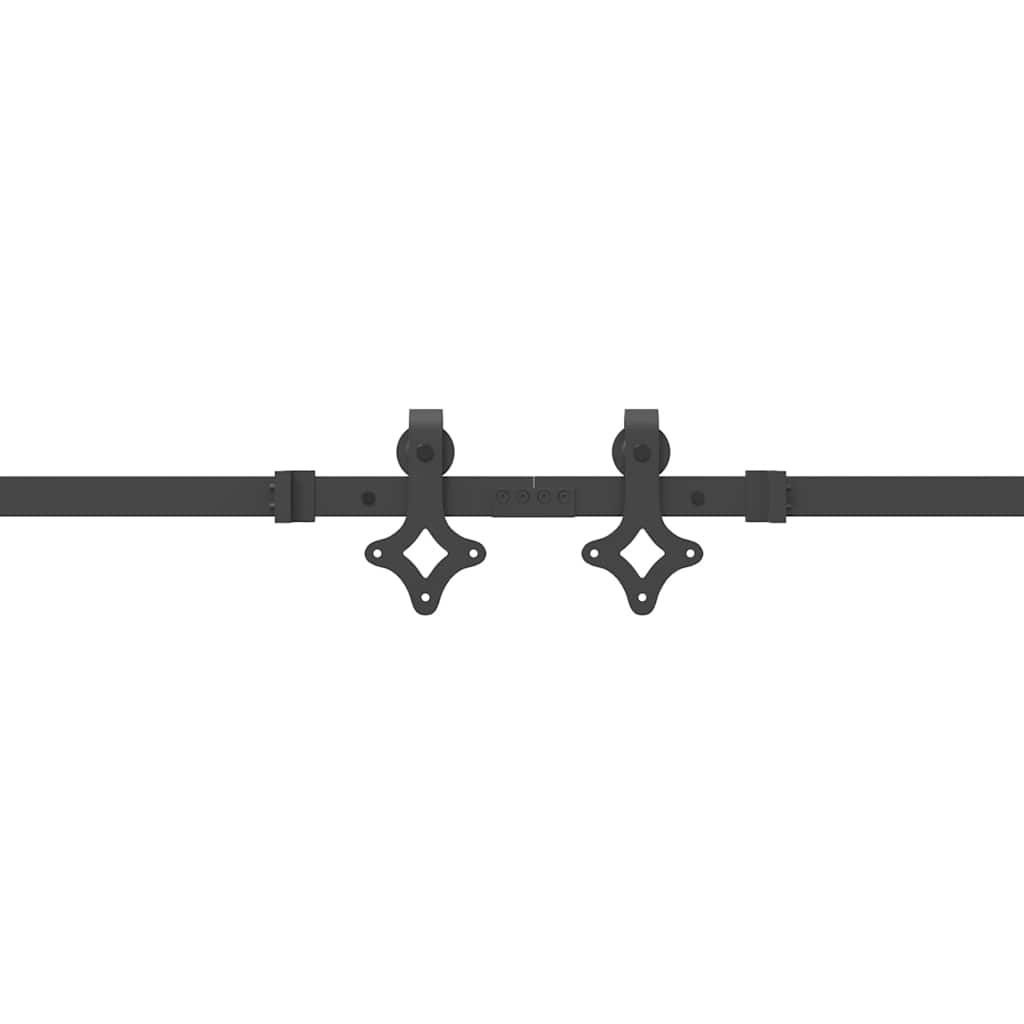 Schiebetürbeschlag-Set 305 Cm Stahl Schwarz