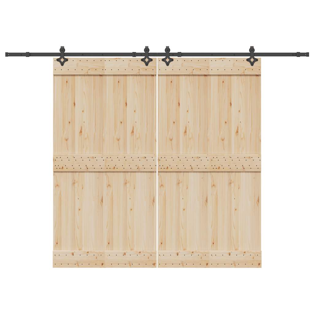 Schiebetürbeschlag-Set 305 Cm Stahl Schwarz