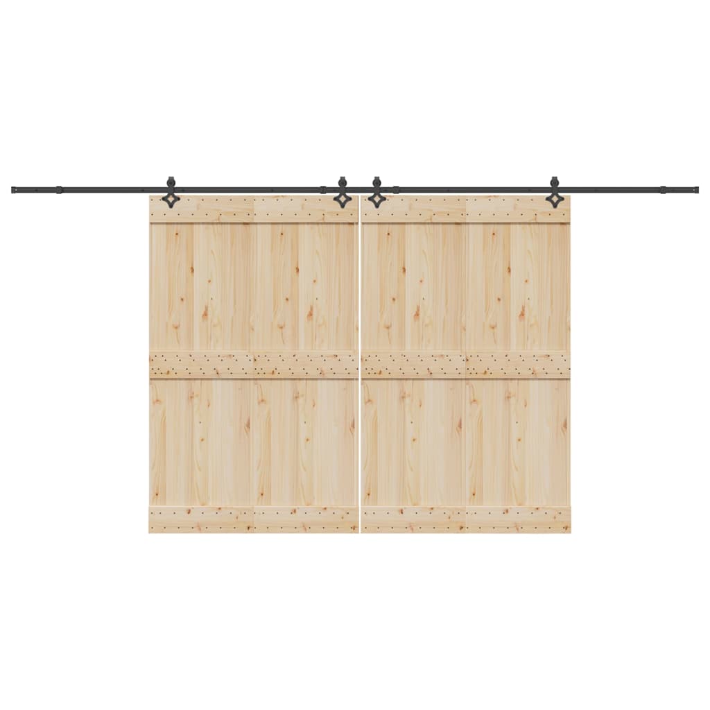 Schiebetürbeschlag-Set 305 Cm Stahl Schwarz