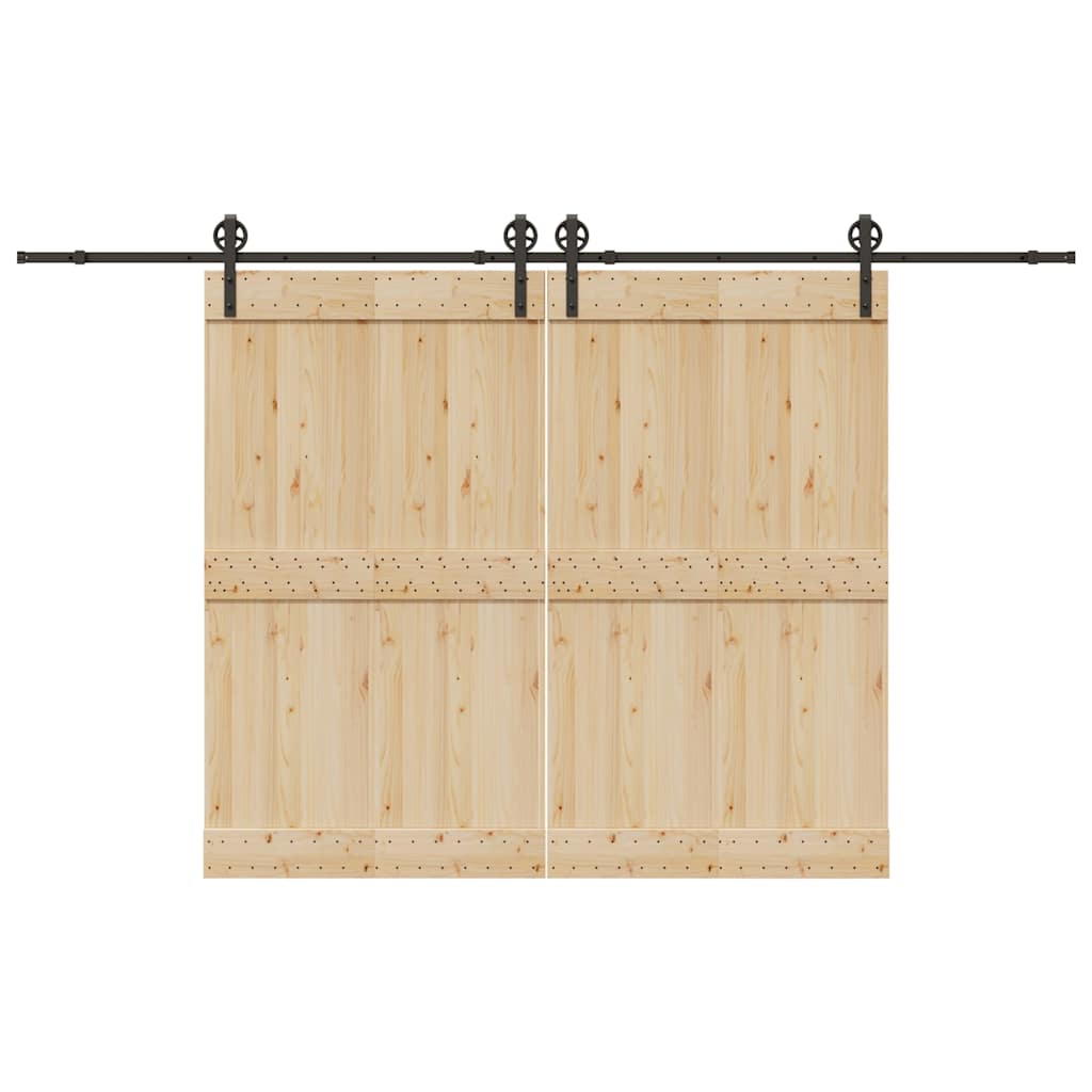 Schiebetürbeschlag-Set 400 Cm Stahl Schwarz
