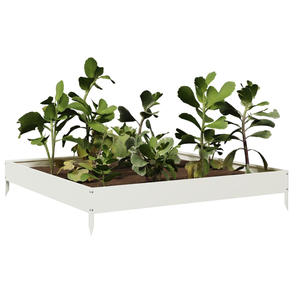 Hochbeet Weiß 100X100X18,5 Cm Stahl/Weiß