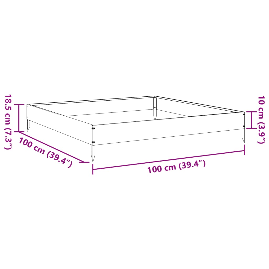 Hochbeet Weiß 100X100X18,5 Cm Stahl/Weiß