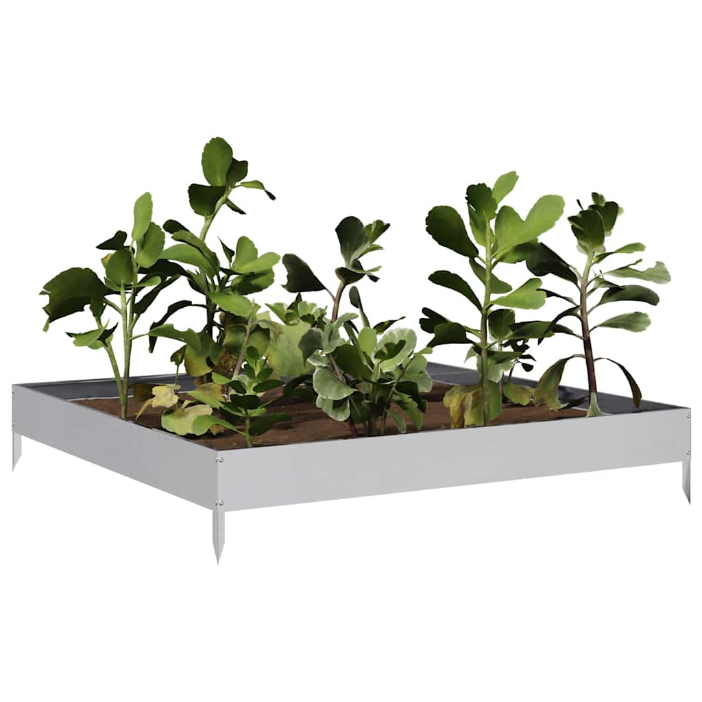 Hochbeet 100X100X18,5 Cm Verzinkter Stahl/Grau