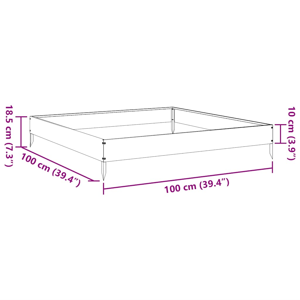 Hochbeet 100X100X18,5 Cm Verzinkter Stahl/Grau