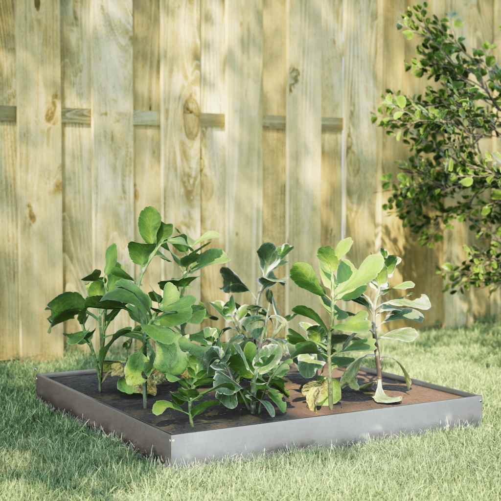 Hochbeet 100X100X18,5 Cm Verzinkter Stahl/Grau