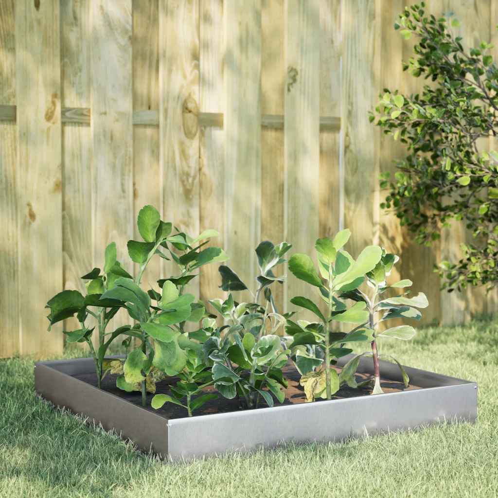 Hochbeet 100X100X18,5 Cm Verzinkter Stahl/Grau