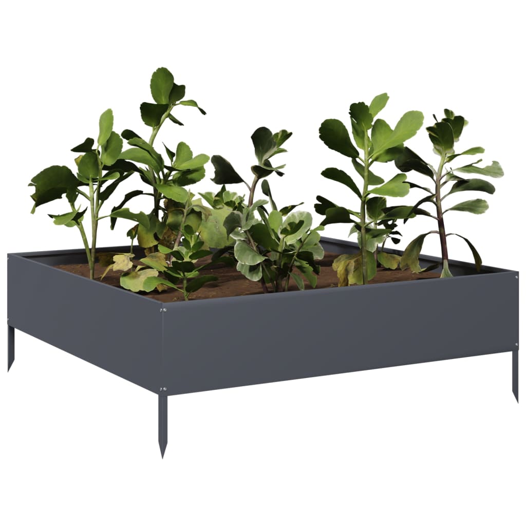 Hochbeet Anthrazit 100X100X33,5 Cm Stahl/Anthrazit