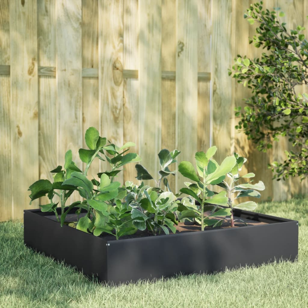 Hochbeet Anthrazit 100X100X33,5 Cm Stahl/Anthrazit
