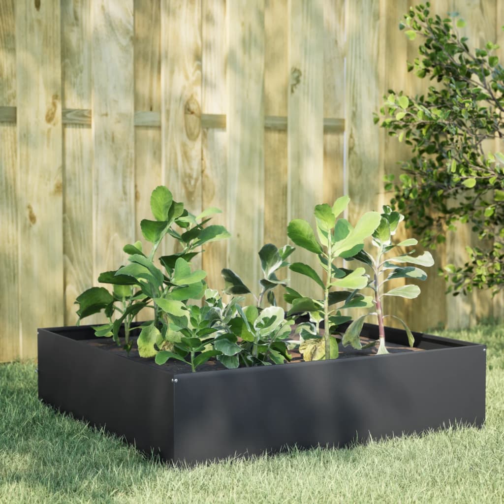 Hochbeet Anthrazit 100X100X33,5 Cm Stahl/Anthrazit