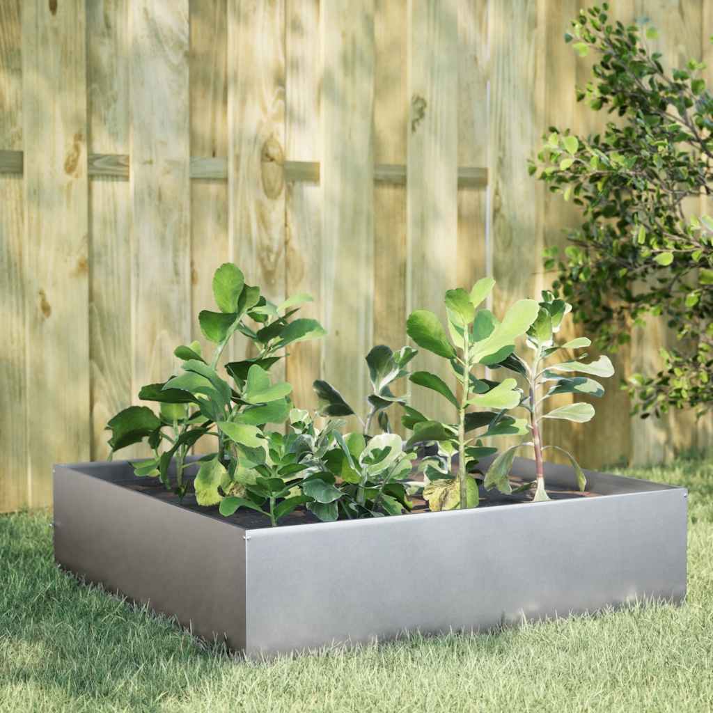 Hochbeet 100X100X18,5 Cm Verzinkter Stahl/Grau