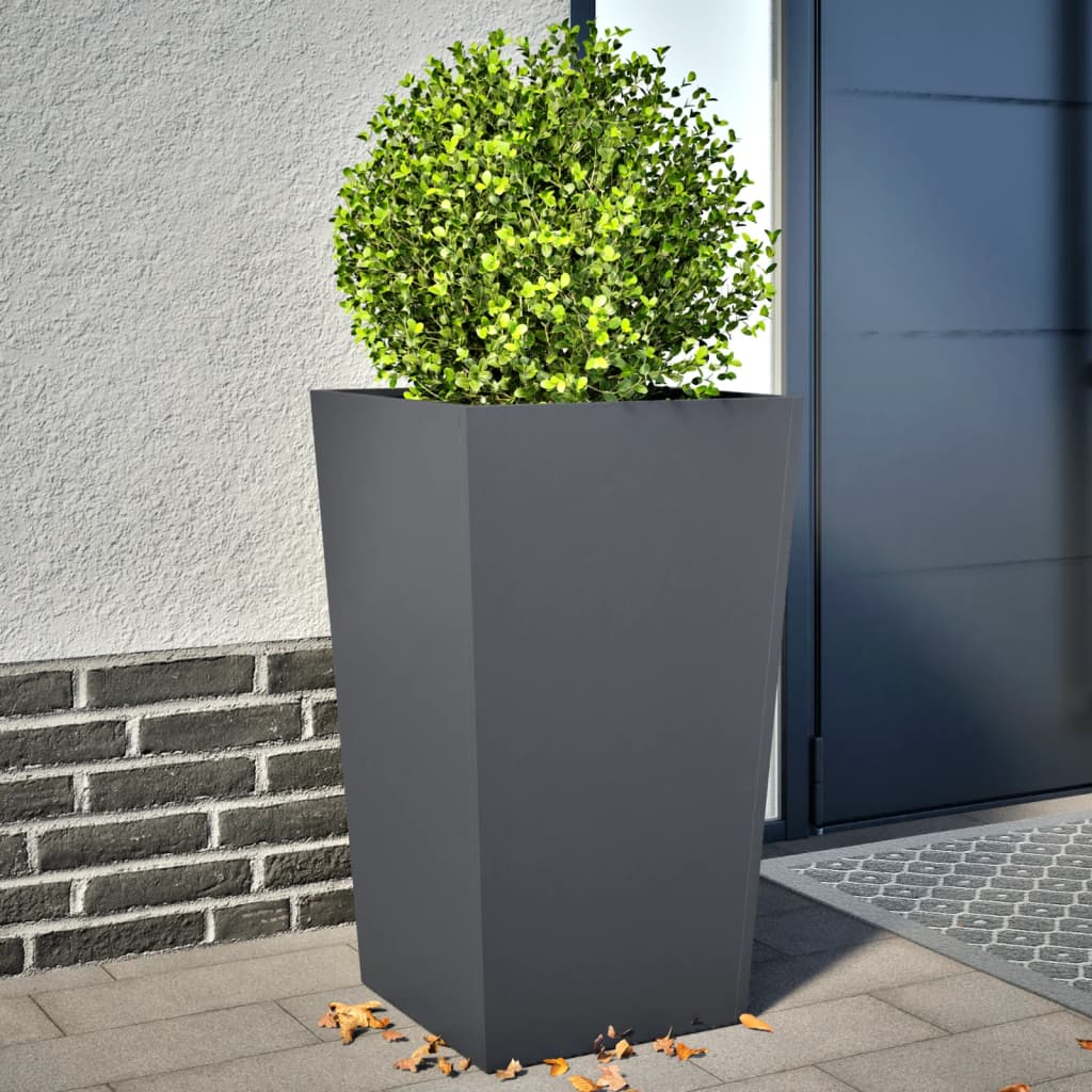 Pflanzkübel 2 Stk. Anthrazit 30X30X30 Stahl