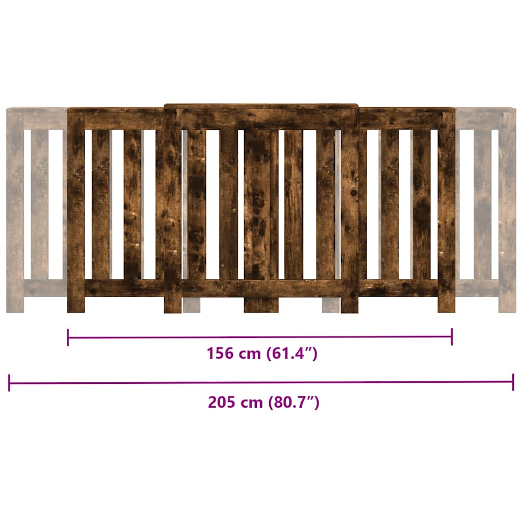 Heizkörperverkleidung 205X21,5X83,5 Cm Räuchereiche