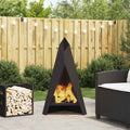 Feuerstelle Schwarz 58 X 40 X 100 Cm Stahl