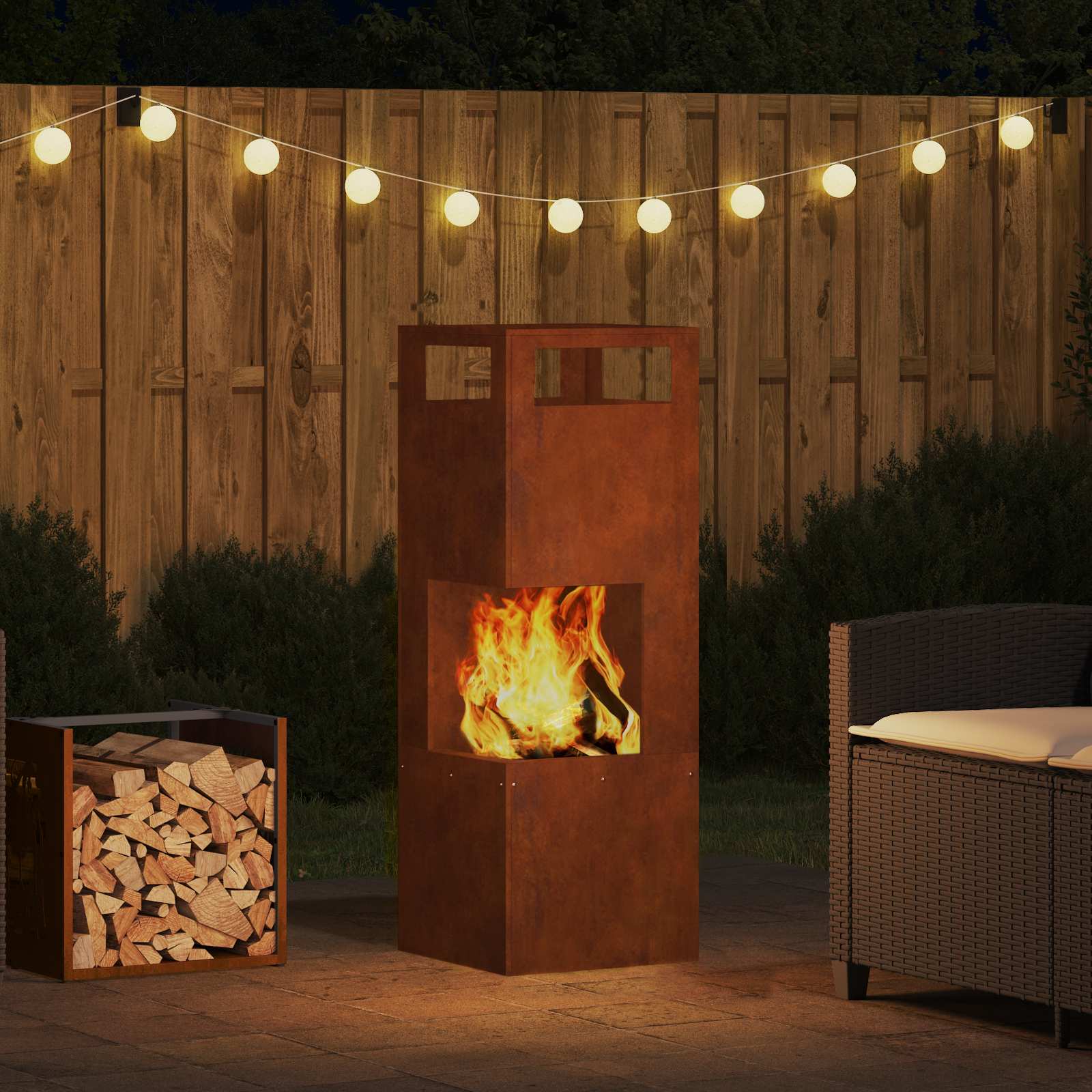 Feuerstelle Braun Stahl