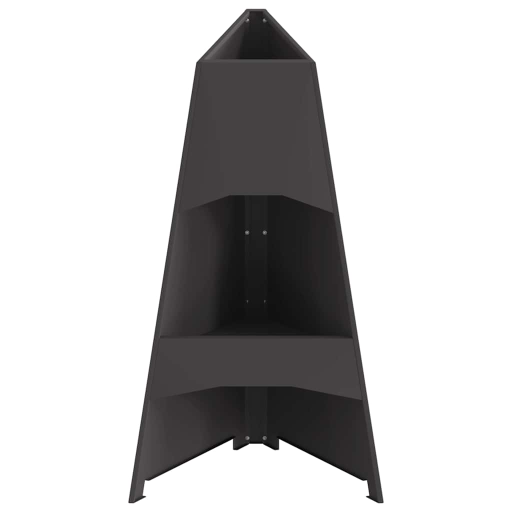 Feuerstelle Schwarz 50 X 50 X 95 Cm Stahl