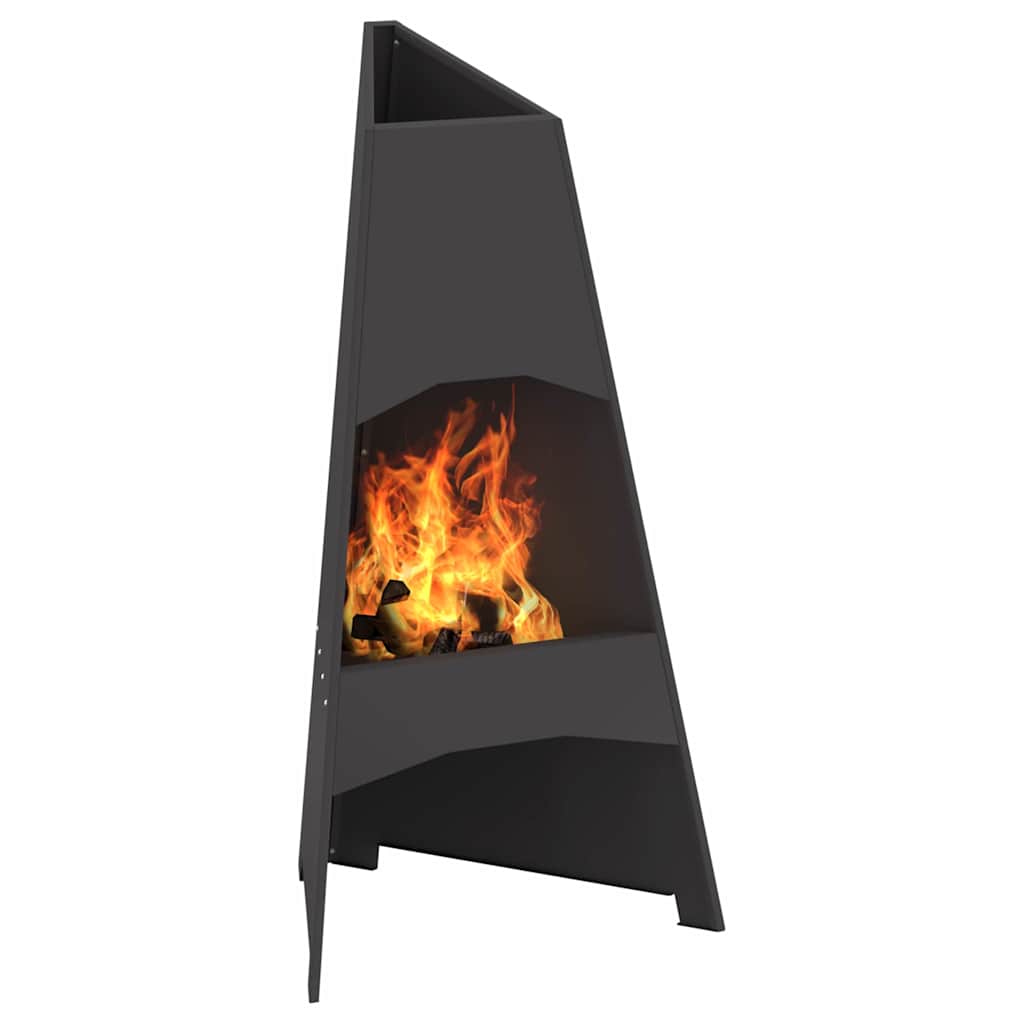 Feuerstelle Schwarz 50 X 50 X 95 Cm Stahl